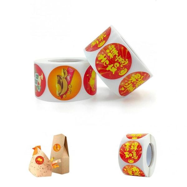 Embrulho de presente 500pcs/roll Fancy Decorative Festive Seeling Stickers estilo chinês Suppliesgift de longa duração