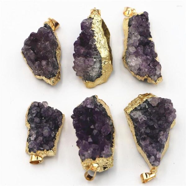 Colares pendentes 3pcs Drruzys Amethysts Irregular Alema