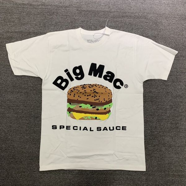 Travis CPFM.XYZ T-shirt Big MAC Plus Size T-shirt da uomo Puff Print Hamburger Tops Uomo Vintage T-shirt oversize Streetwear Tee Youth Tees Summer Cartoon Maniche corte