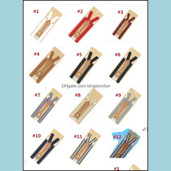 Favor de partido Suspenders Homem Classic Strap Y de volta 115cm Casual Retro Braces 4 Clipes Elastic Macho Suspender Belt Pad1 Drop Deli Otuma