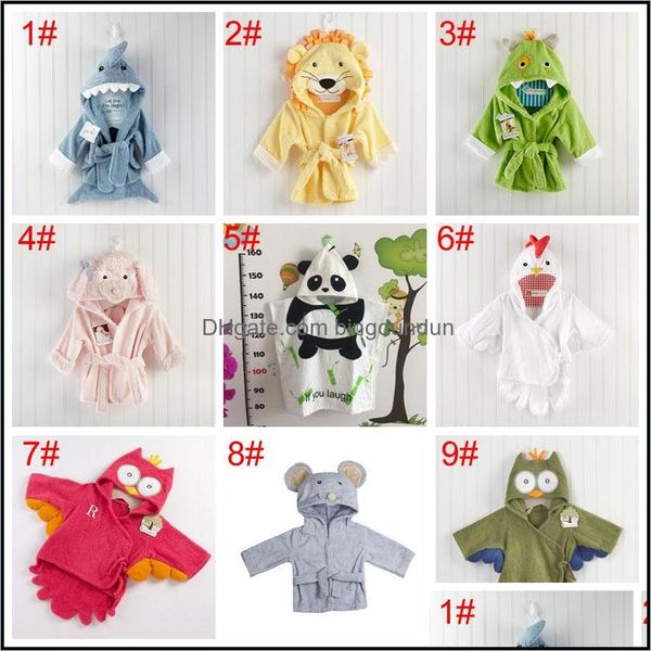 Banyo bornoz sevimli erkek kızlar hayvan kulakları bornoz kapüşonlu cüppe havlu bebek bebek uzun kollu kapüşonlar kemer banyo pijama dh1162 t03 dh8qz