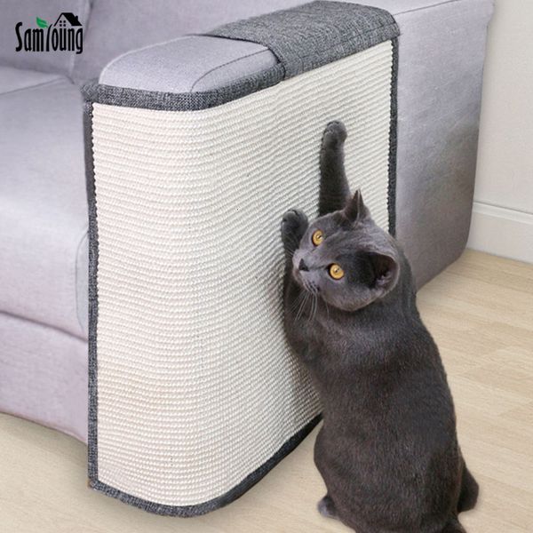 Móveis para gatos arranhões Cat Scratcher Placa Sisal Toy Sofá Móveis Protetor Cat Garra Treinamento Cato Rispando Post Plaw Pad com unha invisível 230130