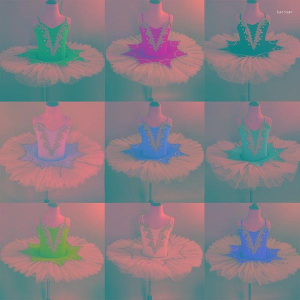 Stage Wear Kids Pink Princess Dance Dress Girl Ballet Costume Bambina Ballerina Tutu Body per bambini piccoli