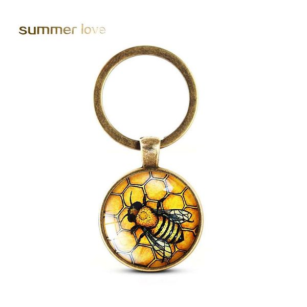 Key Rings Selling Crystal Keychain Unique Cute Bees Holder Handmade Animal Pattern Keyring For Women Girls Personalized Jewelry Gift Otbc5