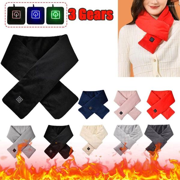 Bandanas 3 vites usb elektrikli ısıtma eşarp yıkanabilir boyun ısıtıcı adamın kapak sargısı kış için polar kadın