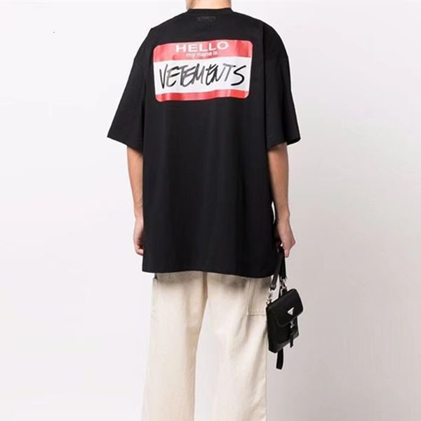 Männer T-Shirts Hohe Qualität Hallo Mein Name Ist Vetements Mode T Shirt Männer 1 1 Oversize Frauen T-shirt VTM Kurzarm Tops T 230131