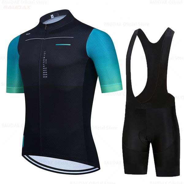 Conjuntos de jersey de ciclismo Ropa para hombre Raudax Use Better Rainbow Team Ropa de manga corta Bicicleta de carretera de verano 230130