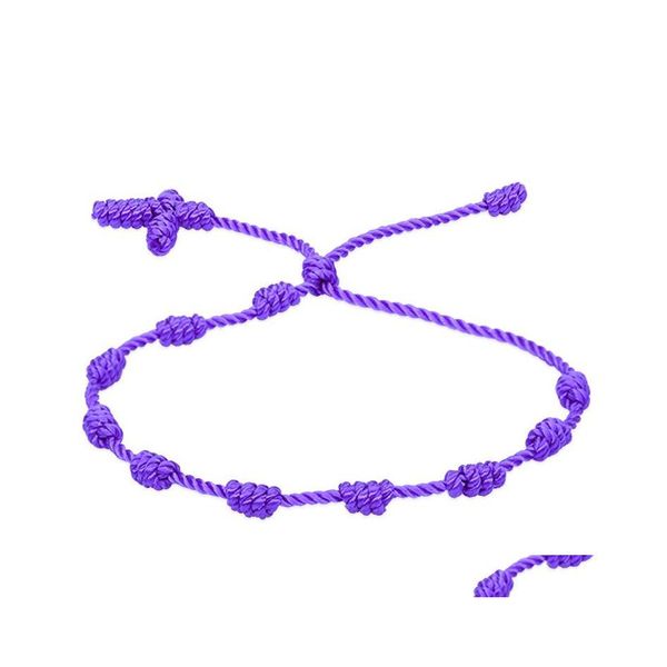 Gliederkette, 7 Knoten, rote Schnur-Armbänder zum Schutz, viel Glück, Amet, Erfolg, Wohlstand, handgefertigt, Glücksbringer, Seil, Drop-Lieferung, Jude Dhbeq