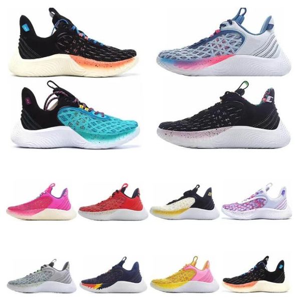 2023 Yeni Moda Basketbol Ayakkabıları Akışı 9 4 Erkek Işık Göster Soyam Sokak Elmo Spor Ayakları Şerit Siyah Tarih Ayı Tasarımcı Eğitmenlerinin Ötesinde Canavar 36-46