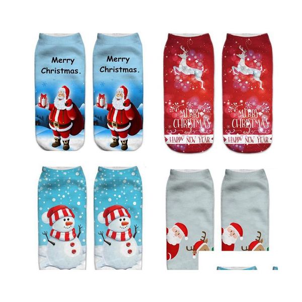 Weihnachtsdekorationen Weihnachten Halloween Gedruckte Socken für Weihnachtsmann Rentier Kürbis 3D Weiche Textur Kurze Bootssocke Cartoon Wq559 Dr Dho5F