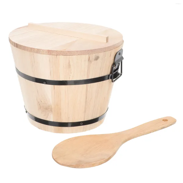 Bottiglie di stoccaggio Riso Steamer Secchio Ciotola di legno Cesto di legno Sushistorage Cucina Asiansum Mixing Antipasto Dim Pot Dispenser cinese Vasca