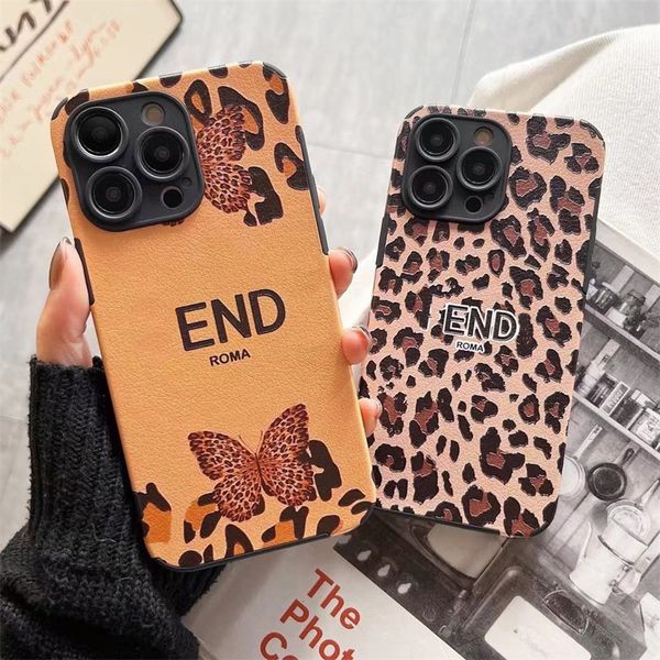 IPhone 14 Pro Max Designer Leopard Print PhoneCase Letter Capas de proteção de proteção para iPhone 14 13 Pro Max 13 12 11Promax casos