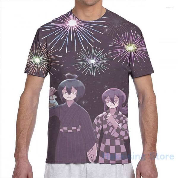 Camisetas masculinas oumasai Danganronpa v3 T-shirt Mulheres por toda