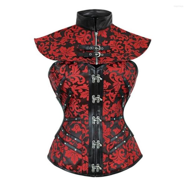 Bloups feminino Corset Renascença Top Goth Goth Victorian Blusa punk Camisa gótica Mulheres Mulheres Vintage Manga Print Flower Femme Blusas