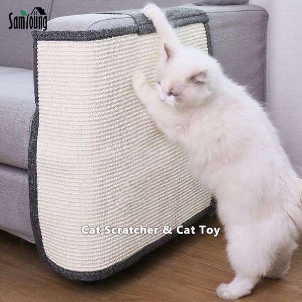 Móveis para gatos arranhões Cat Scratcher para sofá Móveis de protetor de sofá Sisal Natural Sisal Scratching Post Pad Kitten Toys Cat Pad Grey Pet Supplies Delivery 230130