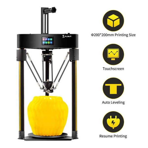 Impressoras de nivelamento automático Q5 Tamanho da impressão 3D da impressora com tela de toque de tela inteira Retomínio de vidro da tela TMC2208 Silent