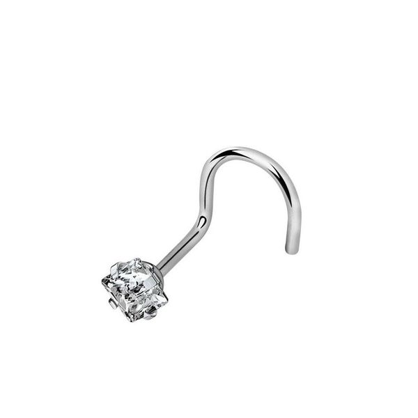 Anelli al naso Borchie 4 Pz / lotto 4 Forme Anello con strass 20G Acciaio chirurgico Vite ritorta Body Piercing Crystal Nostril Jewelry 870 R2 D Dhtch