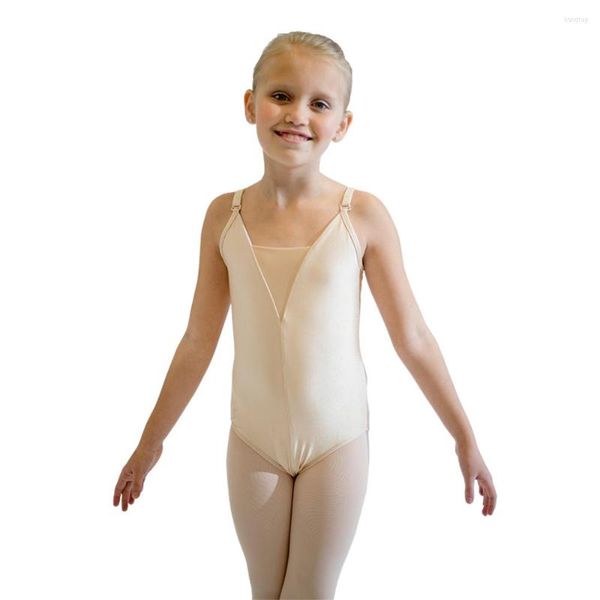 Stage Wear Girls Ballet Dance Leotard Shiny Lycra Camisole com elásticos ajustáveis ​​Fantas de roupas 18 cores