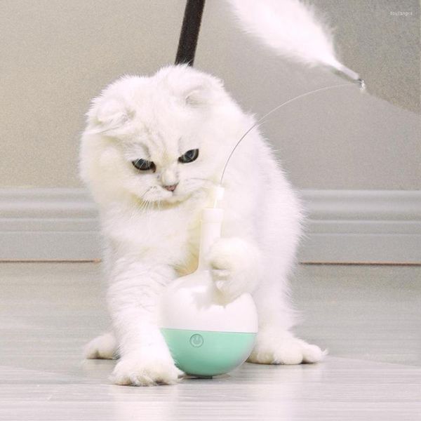 Cat Toys Pet Tüy Teaser Stick Dahili Akıllı Sensör Sistemi Çok Fonksiyonlu Elektrikli Tumbler Oyuncak Kediler İçin Köpekler