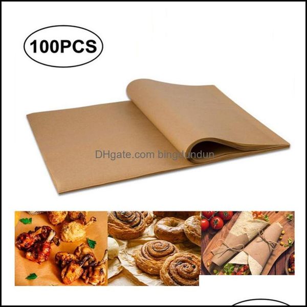 Outros Bakeware 20x30cm Baking Paper Felas de churrasco Bakery BBQ Party Party Nonstick Doublesididided Sile Oil Pergam.