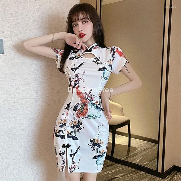 Этническая одежда 2023 китайское платье Qipao Восточные короткие женщины сексуальные чингсам вечерние элегантные ночные платья вечеринка