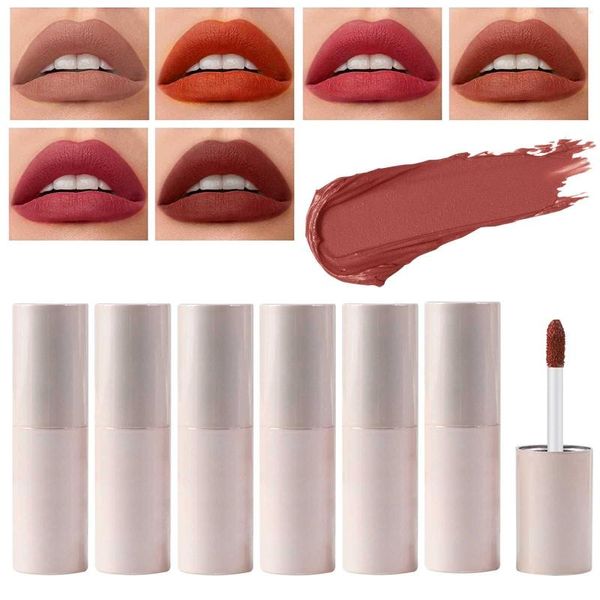 Lipgloss, samtiger Nebel, Gesichtsschlamm-Lippenstift, wasserfest, langlebig, fleckenbeständig, vielseitig einsetzbar, für Make-up, max