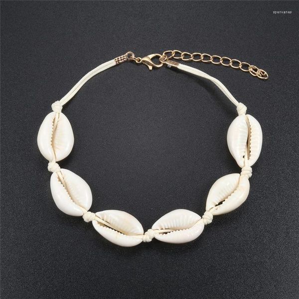 Gargantilha gargantilha 12 estilos Bracelet natural Bracelet artesanal boho concha branca trançada torça