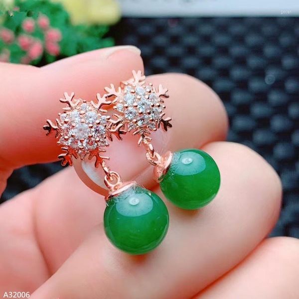 Серьги для глины 925 Стерлинговое серебро натуральное джаспер Gemstone Girl Ladies