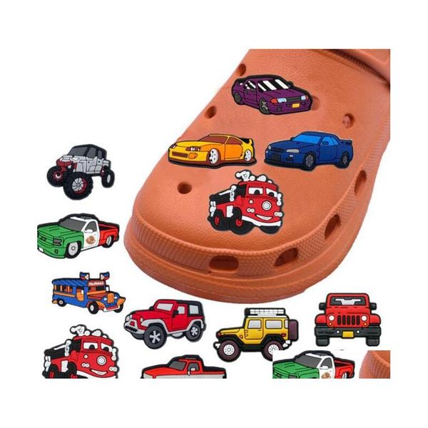 Schuhteile Zubehör 24 Stil Colorfs Auto Croc Charms Weiche Gummi ShoeCharms Schnalle Mode Clog Dekoration Teil Geschenk Drop Deliv DHC6Q