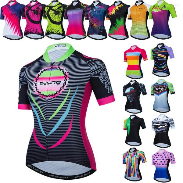 Giacche da corsa 2023 Maglia da ciclismo Donna Bici Mountain Road MTB Abbigliamento da bicicletta Abbigliamento sportivo Maillot Camicie da donna Top