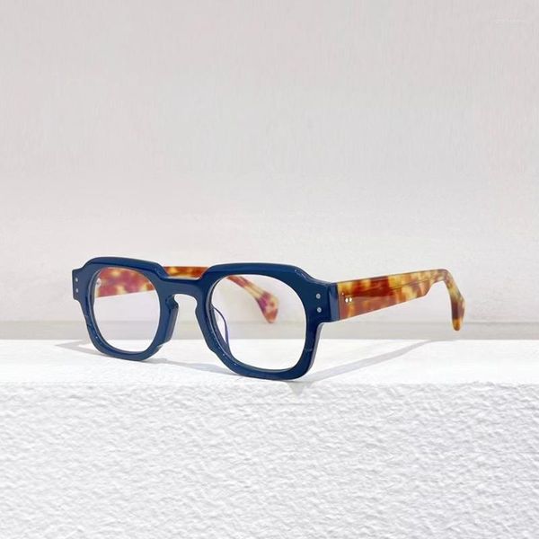 Солнцезащитные очки японский дизайн ретро -квадратные оптические очки мужчины женские очки ацетат рама зрелища для мужского светло -коричневого цвета