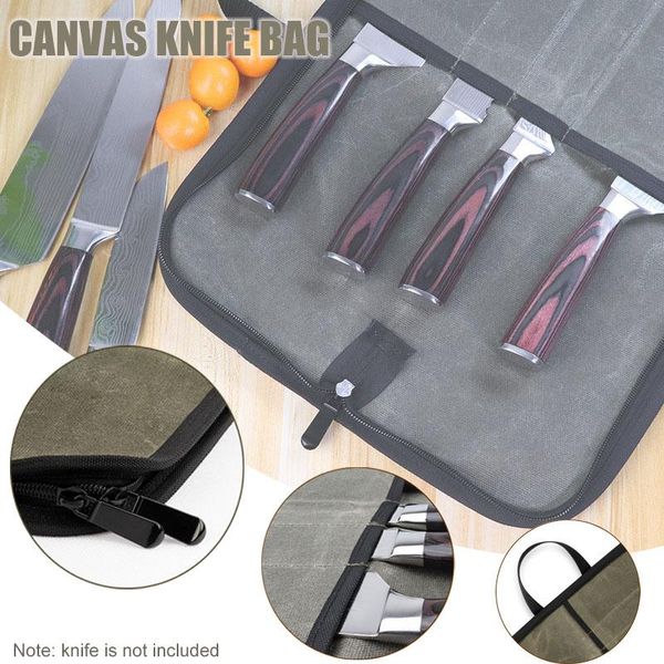 Bolsas de armazenamento Bolsa portátil Canvas multifuncionais com slots para homens cozinheiros adequados para viajar de trabalho acampando