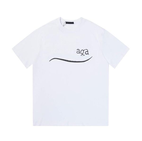 2023 Yaz Tasarımcısı Erkek Tişörtleri Mektup Dalga Baskı Sokak Giyim Pamuklu Tişört Kadın Lüksler Tshirts Giyim Boyutu S-2XL