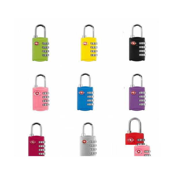 Party Favor Cus Locks 4-stelliges Code-Zahlenschloss, rückstellbares Reise-Lage-Vorhängeschloss, Koffer, hohe Sicherheit, Ysy43Q, Drop-Lieferung nach Hause, Dhjxr