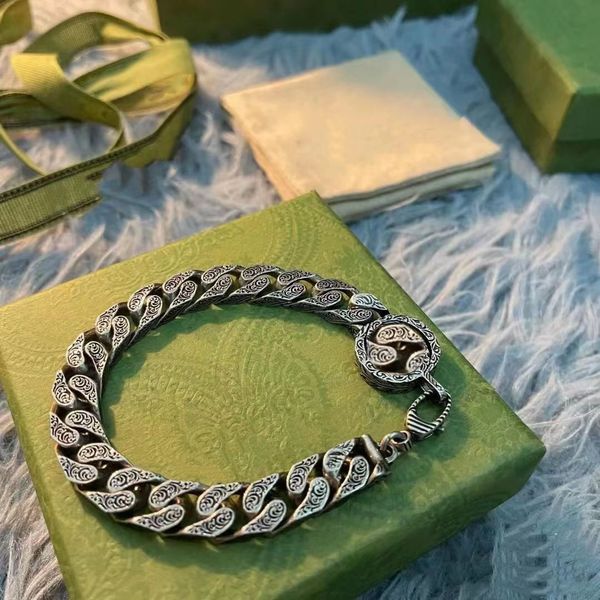 Pulseira de prata de três tamanhos para mulheres ou homens Pulseiras de prata banhadas a branco Fornecimento