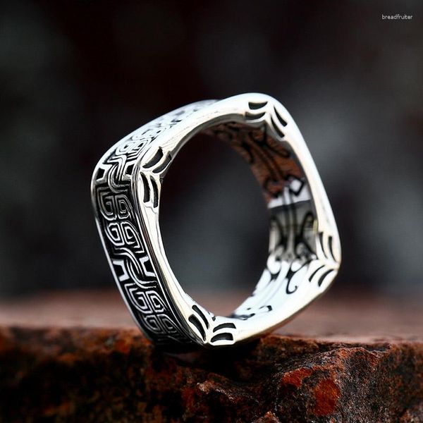 Cluster Ringe Beier 2023 Ankunft Edelstahl Spezielles Design Quadratische Form Ring Für Männer Mode Punk Hip Hop Schmuck Großhandel Geschenk