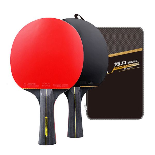 Raquetes de tênis de mesa conjunto de raquetes Boli 6 estrelas longo cabo curto para estudantes ping pong paddle série A11 230731