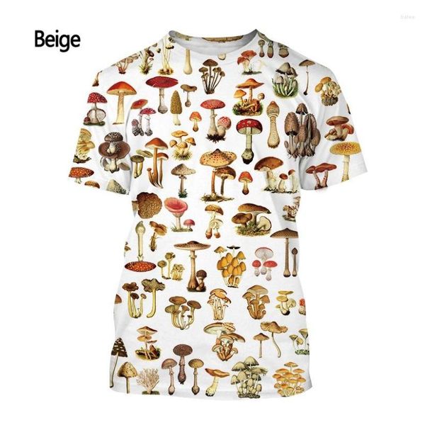 T-shirt da uomo 2023 e T-shirt casual a maniche corte da donna Top Fashion Mushroom Funny 3D Printed