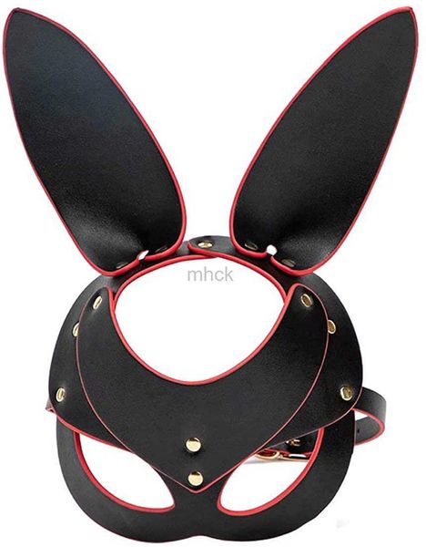 Máscaras de festa feminina de couro máscara de gato coelho máscaras de raposa sexy animal metade máscara facial cosplay festa de halloween mulheres senhoras frete grátis hkd230801