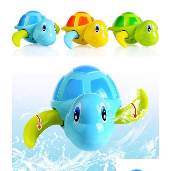 Giochi di novità 3Pcslot Nuoto Tartaruga Giocattoli per bambini Animali di plastica Wind Up Pool Bath Fun For Kids Turtle Chain Clockwork Classic Toy6 Dhs4N