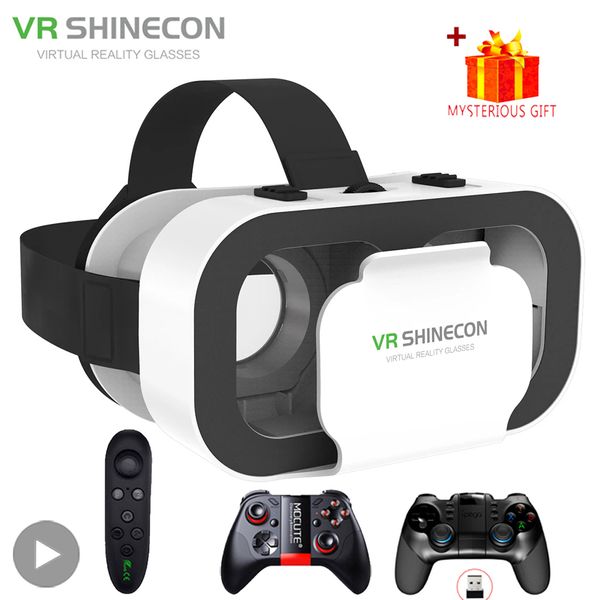 VR Glasses Shineecon 3D виртуальная реальность Viar Goggles Устройства гарнитуры интеллектуальные линзы шлема для мобильных смартфонов Viewer 230801