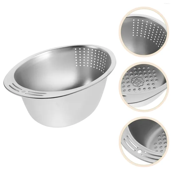 Set di stoviglie in acciaio inox Scarico per lavabo Scolapasta per frutta Cestello per riso da cucina