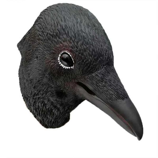 Parti Maskeleri Komik Kuş Maskesi Siyah Lateks Cosplay Crow Masks Korku Gagası Yetişkin Cadılar Bayram