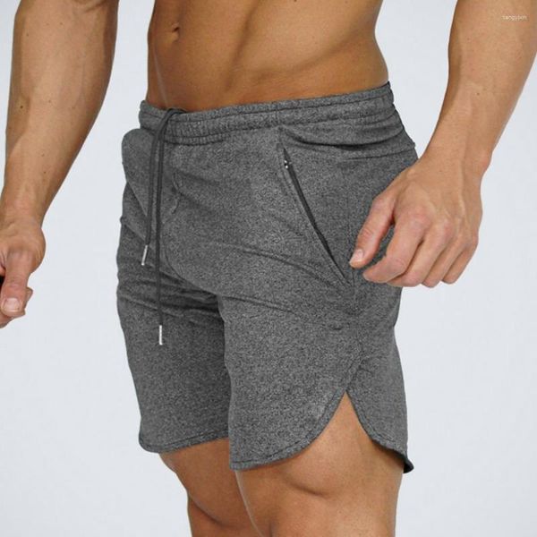 Мужские шорты хлопок спортивные беговые темно -серые бодибилдинг спортивных штанов Фитнес короткие брюки бегает спортзал винтажный мужчина