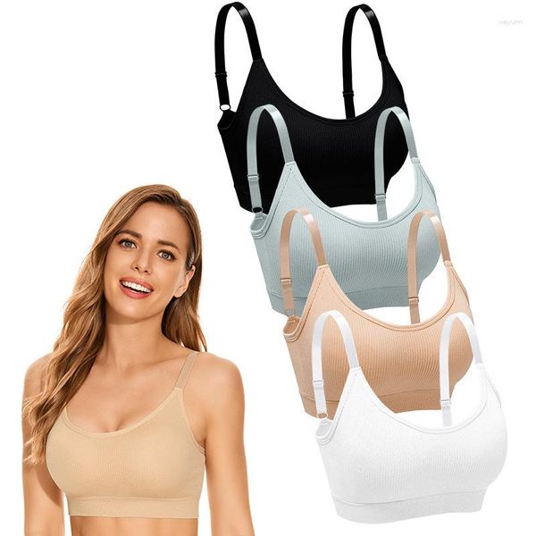 Camisoles Tanks Plus Size Yoga Push Up BH Unterwäsche Frauen Bralette Sport für Gym Crop Top rückenfrei nahtlos