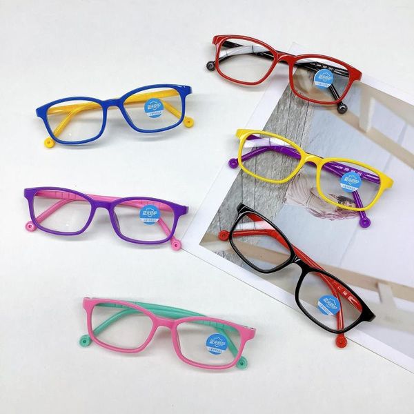 Occhiali da sole Moda Cornice quadrata per bambini Classe online Protezione per gli occhi del bambino Occhiali anti-luce blu Nessun grado Piatto anti-ultravioletto