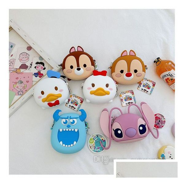 Bolsas para crianças Sile Meninas Meninos Cute Cartoon Modeling Single Shoder Bag Crianças Messenger Mini Purse Z2592 Drop Delivery Baby Matern Dhfl8