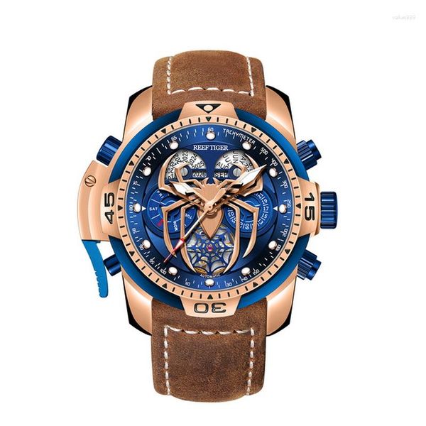 Relógios de pulso Reef Tiger Mens Relógios de luxo Moda Automático Relógio de pulso mecânico 10Bar à prova d'água Luminoso Relógio de pulso Sapphire RGA3532