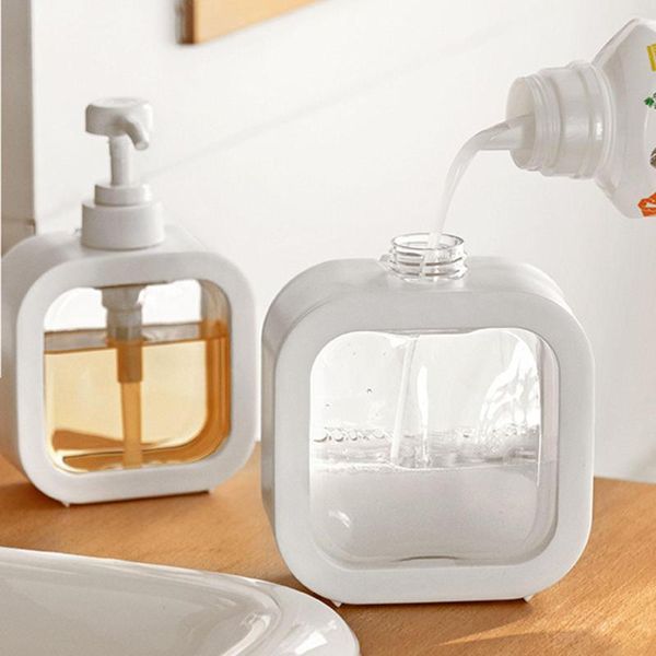 Flüssigseifenspender, durchsichtige Kunststoff-Pumpflaschen für das Badezimmer, handbefüllbare Design-Abfüllung, zum Aufstecken, leicht zu reinigende Pressflasche