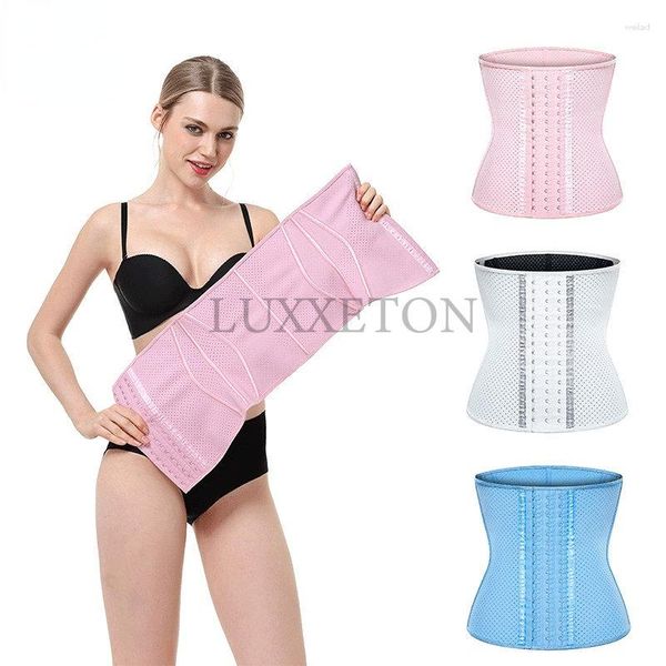 Kadın şekillendiricileri lateks bel eğitmeni korse bağlayıcılar ve vücut shapewear kadınlar zayıflama göbek kılıfı indirgeyici kuşak pembe mavi beyaz fajas